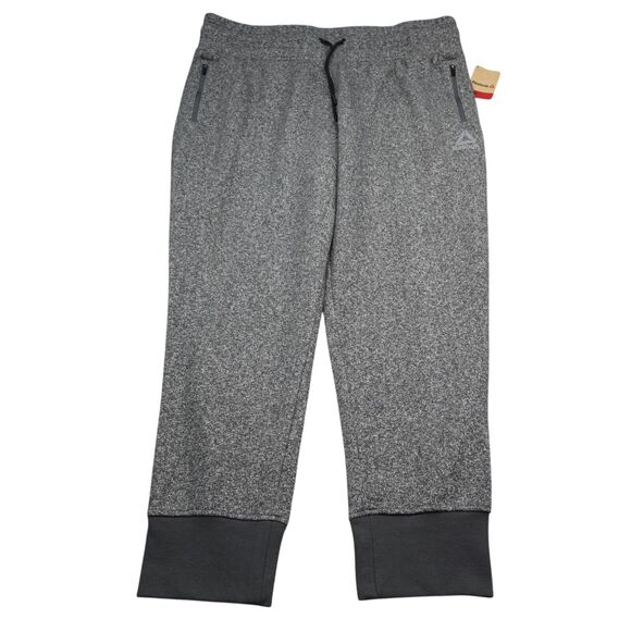 Reebok Pants Mens XL Charcoal Heather Ribbed Ankle Cuffs Slim Messenger Jogger - Picture 1 of 16